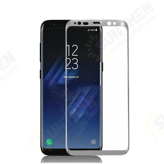 3D Arc Edge 0.26mm Tempered Glass Silk Screen Rim Screen Protector for Samsung Galaxy S8 & S8 Plus