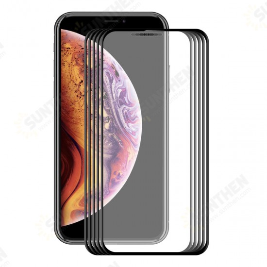 5 Packs Screen Protector For iPhone XS Max/iPhone 11 Pro Max 3D Soft Edge Carbon Fiber Tempered Glass Film
