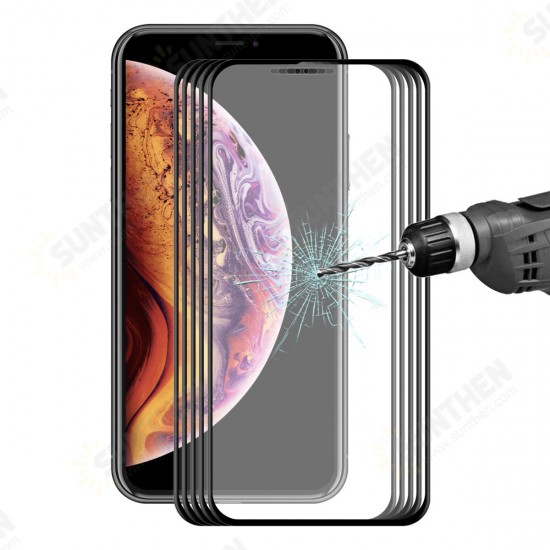 5 Packs Screen Protector For iPhone XS Max/iPhone 11 Pro Max 3D Soft Edge Carbon Fiber Tempered Glass Film