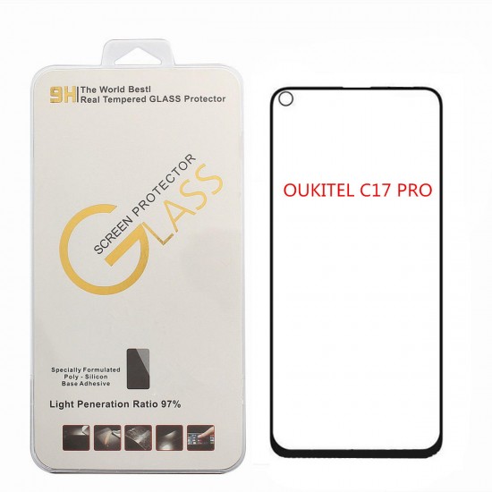 Anti-Explosion Full Cover Full Gule Tempered Glass Screen Protector for C17 Pro