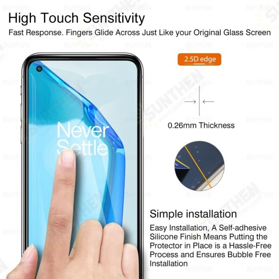 1/2/3/5PCS for OnePlus 9R Front Film 9H Anti-Explosion Anti-Fingerprint Full Glue Full Coverage Tempered Glass Screen Protector