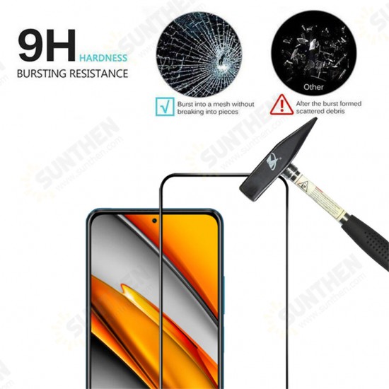 1/2/3/5Pcs for POCO F3 Global Version Screen Protector 9H Anti-Explosion Anti-Fingerprint Full Glue Full Coverage Tempered Glass Screen Protector