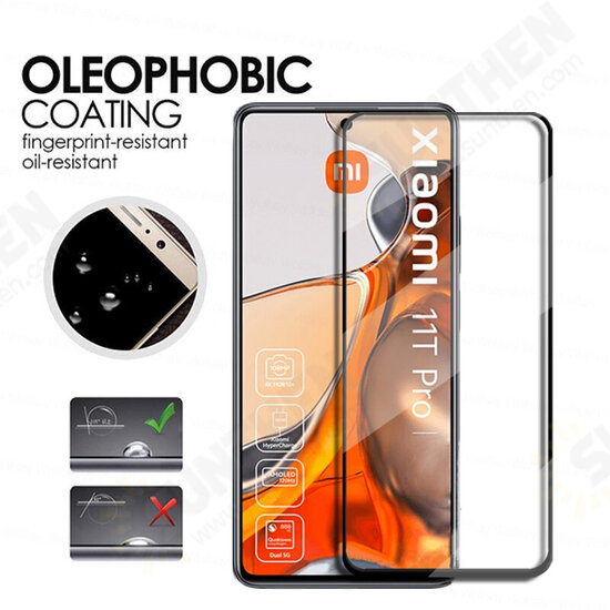 1Pcs/2Pcs/3Pcs/5Pcs For Xiaomi 11T / Xiaomi 11T Pro Screen Protector 9H Hardness Full Coverage Fingerprint-resistant Oil-resistant Explosion-proof Protective Film