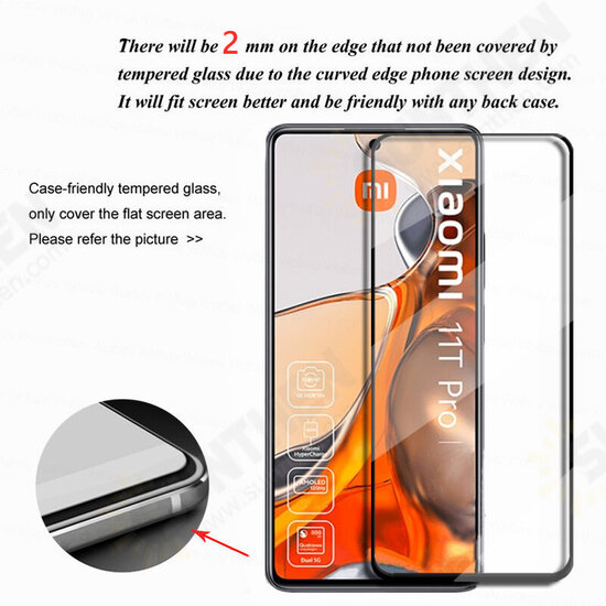 1Pcs/2Pcs/3Pcs/5Pcs For Xiaomi 11T / Xiaomi 11T Pro Screen Protector 9H Hardness Full Coverage Fingerprint-resistant Oil-resistant Explosion-proof Protective Film