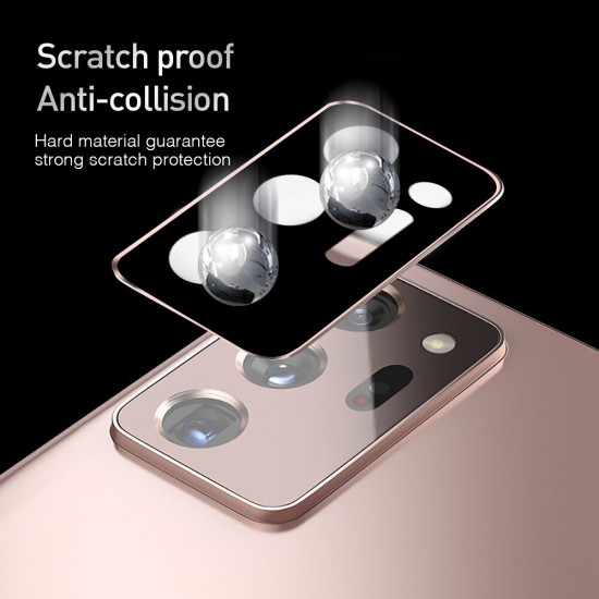 2 in 1 Tempered Glass + Metal Circle Ring Anti-Scratch Phone Lens Protector for Samsung Galaxy Note 20 Ultra / Galaxy Note20