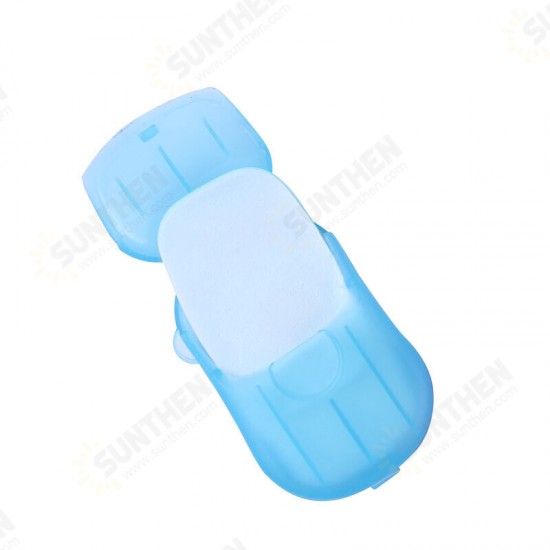 20Pcs Mini Portable Outdoor Disposable Hand Washing Soap Paper with Cute Soap Box Cleaning Supplies