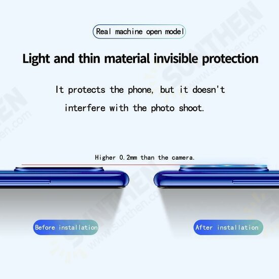 2PCS Anti-scratch HD Clear Tempered Glass Phone Camera Lens Protector for Xiaomi Redmi Note 8 2021 Non-original