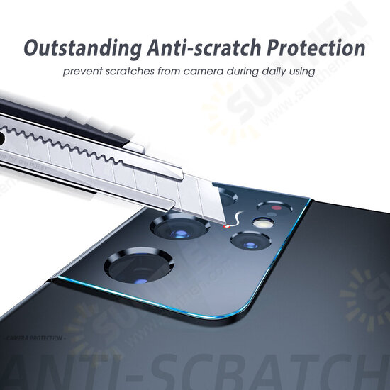 2Pcs for Samsung Galaxy S21 Ultra 5G / Galaxy S21+ 5G / Galaxy S21 5G Camera Film HD Clear Ultra-thin Anti-Scratch Soft Tempered Glass Lens Protector