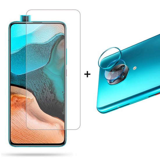Blue Anti-Scratch Rear Phone Lens Protector + HD Clear 9H Anti-Explosion Tempered Glass Screen Protector for Poco F2 Pro / Xiaomi Redmi K30 Pro Non-original