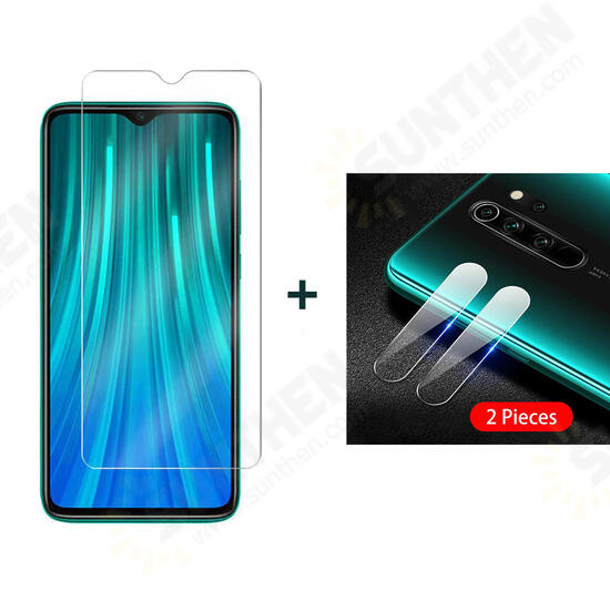 Tempered Glass Screen Protector + Phone Camera Lens Protector for Xiaomi Redmi Note 8 Pro