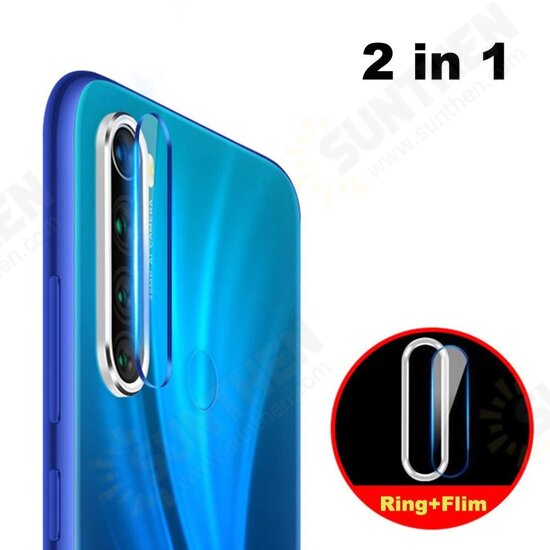 Anti-scratch Aluminum Metal Circle Ring + Tempered Glass Rear Phone Lens Protector Non-original for Xiaomi Redmi Note 8 Anti-scratch Aluminum Metal Circle Ring + Tempered Glass Rear Phone Lens Protector Non-original for Xiaomi Redmi Note 8