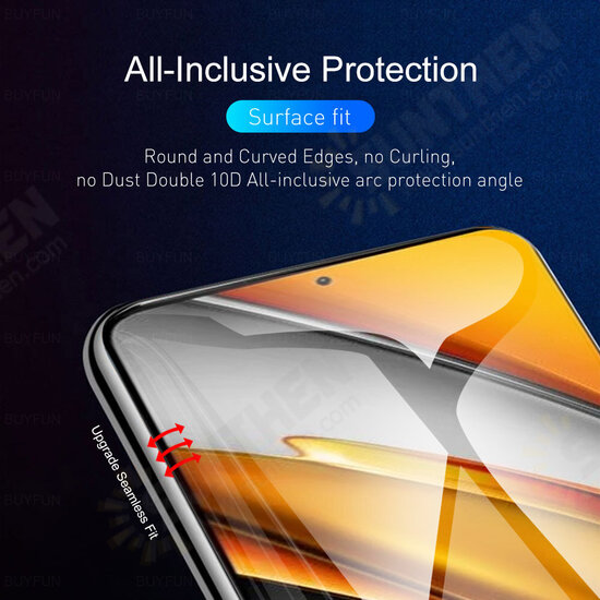 For POCO F3 Global Version Film HD Automatic-Repair Anti-Scratch Full Coverage Soft Hydrogel Film Screen Protector