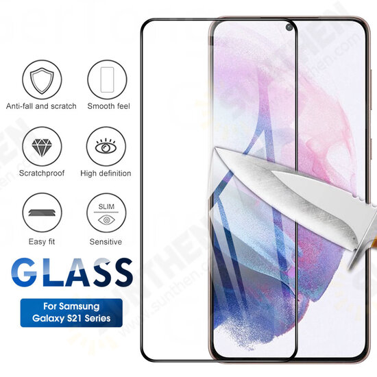 For Samsung Galaxy S21 Ultra 5G / Galaxy S21+ 5G / Galaxy S21 5G Front Film 3D Curved Edge HD Anti-Explosion Full Glue Full Coverage Tempered Glass Screen Protector