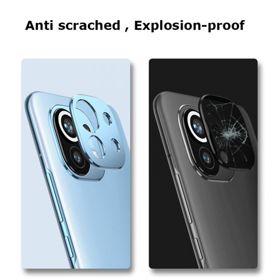 For Xiaomi Mi 11 Rear Phone Lens Protector Anti-Scratch Aluminum Alloy Metal Camera Circle Ring Non-Original