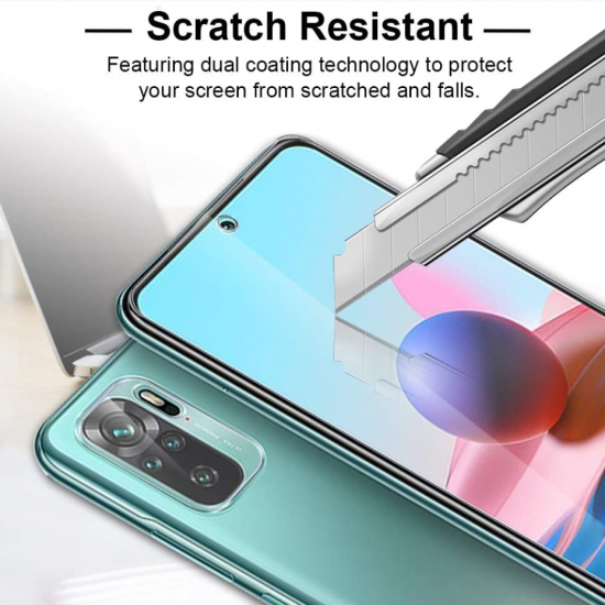 For Xiaomi Redmi Note 10 Accessories Set 9H Anti-Explosion Tempered Glass Screen Protector + 2Pcs HD Clear Ultra-Thin Phone Lens Protector Non-Original