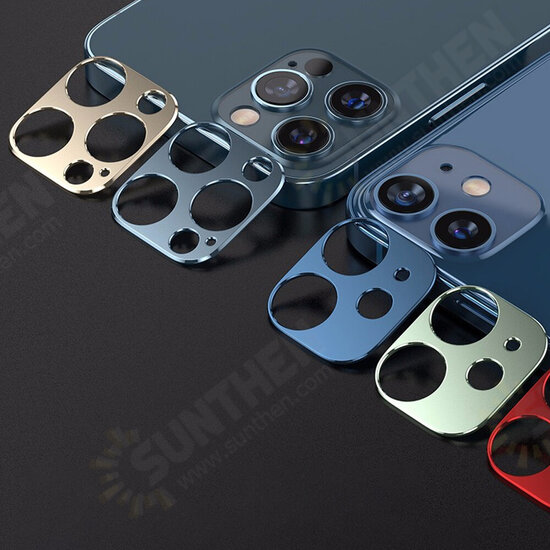 For iPhone 12 Pro / 12 Mini / 12 / 12 Pro Max Rear Phone Lens Protector Anti-Scratch Aluminum Alloy Metal Camera Circle Ring For iPhone 12 Pro / 12 Mini / 12 / 12 Pro Max Rear Phone Lens Protector Anti-Scratch Aluminum Alloy Metal Camera Circle Ring