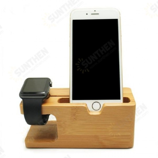Bamboo Universal Dock Station Bracket Cradle Stand Holder for under 8 inch Smartphone iPhone Apple Watch Bamboo Universal Dock Station Bracket Cradle Stand Holder for under 8 inch Smartphone iPhone Apple Watch