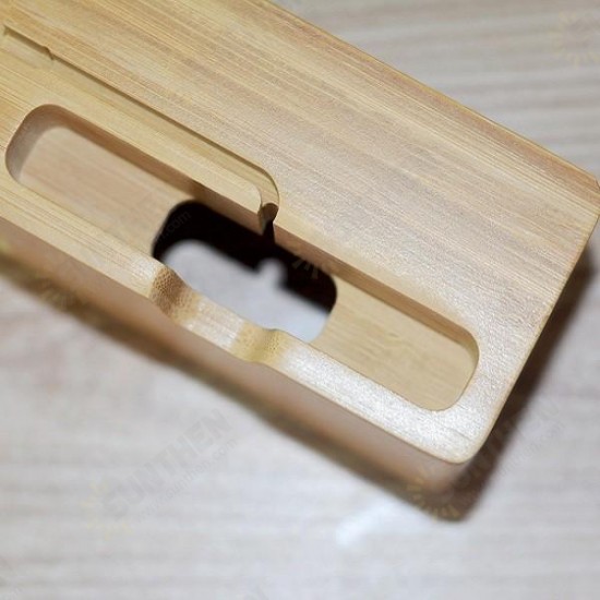 Bamboo Universal Dock Station Bracket Cradle Stand Holder for under 8 inch Smartphone iPhone Apple Watch Bamboo Universal Dock Station Bracket Cradle Stand Holder for under 8 inch Smartphone iPhone Apple Watch