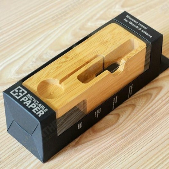Bamboo Universal Dock Station Bracket Cradle Stand Holder for under 8 inch Smartphone iPhone Apple Watch Bamboo Universal Dock Station Bracket Cradle Stand Holder for under 8 inch Smartphone iPhone Apple Watch