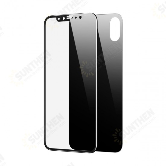 0.2mm 3D Arc Edge Front Rear Tempered Glass Film Screen Protector for iPhone XS/X