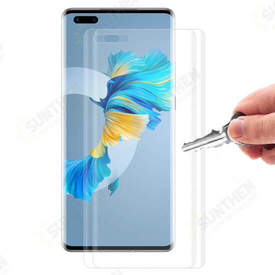 For Huawei Mate 40 Pro / 40 Pro+ / 40 RS Front Film High Definition 3D Curved Edge Hot Blending Full Coverage Anti-Scratch Soft PET Screen Protector