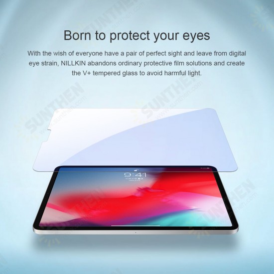 V+ 9H Anti-Explosion Anti-Blue Light Anti-Glare High Definition Tempered Glass Screen Protector for iPad Pro 12.9 inch 2020/ 2018