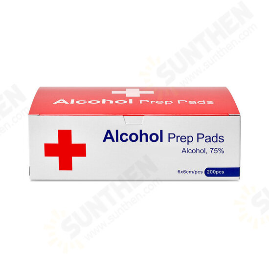 200Pcs 6*6cm 75% Alcohol Disposable Disinfection Prep Swap Pads Skin Cleaning Wet Wipes Jewelry Watch Clean Wipe