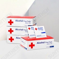 200Pcs 6*6cm 75% Alcohol Disposable Disinfection Prep Swap Pads Skin Cleaning Wet Wipes Jewelry Watch Clean Wipe