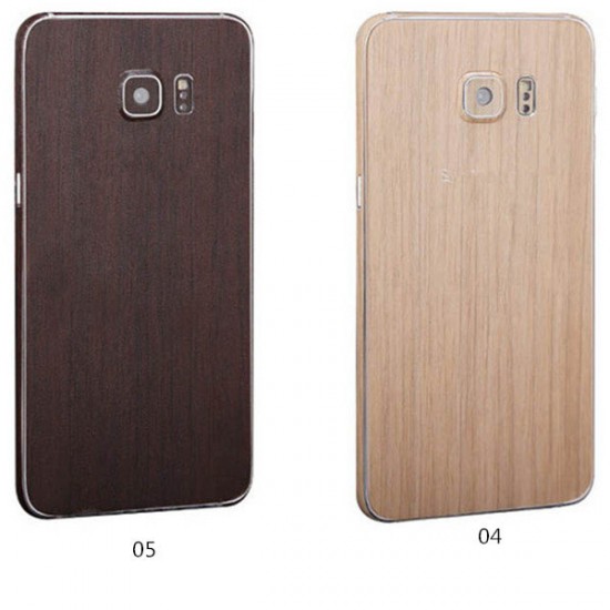Colorful Retro Matte Anti-Scratch Wood Grain Phone Skin Sticker Protector for Samsung Galaxy S7