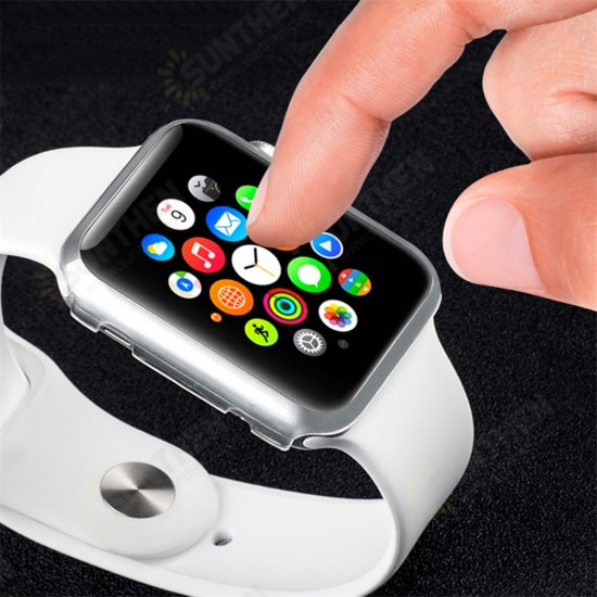 Transparent Clear Slim Hard Snap On Case Cover Screen Protector For 38/42mm Apple Watch Series 2