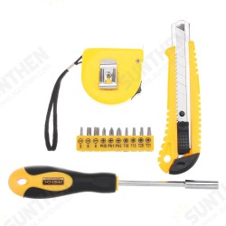 13Pcs DIY Household Hand Tool Kit Maintenance Repair Kits Tape Measure Screwdriver Cutter Tool 13Pcs DIY Household Hand Tool Kit Maintenance Repair Kits Tape Measure Screwdriver Cutter Tool