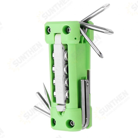 16 In 1 Multifunctional Folding Combination Screwdriver Sleeve Tool Set With LED Repair Tools