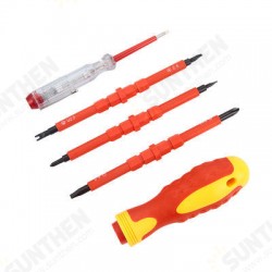 5 In 1 Electronic Insulated Screwdriver Set CR-V Screwdriver Repair Tools With Test Pencil 5 In 1 Electronic Insulated Screwdriver Set CR-V Screwdriver Repair Tools With Test Pencil