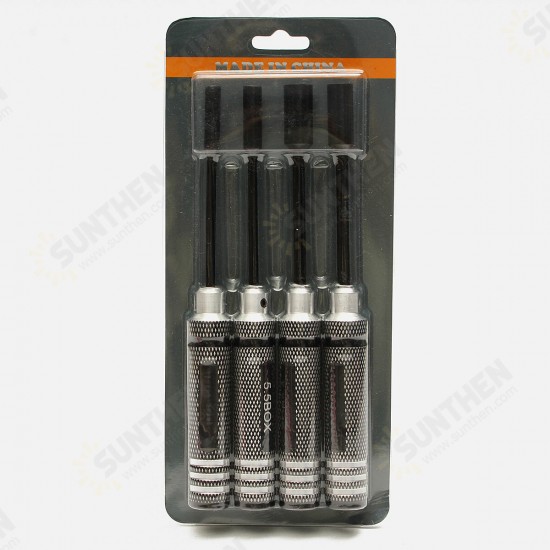 4pcs Metal 4.0/5.5/7.0/8.0mm Hex Screwdriver Tools NUT Key Socket Screwdriver Wrench Set