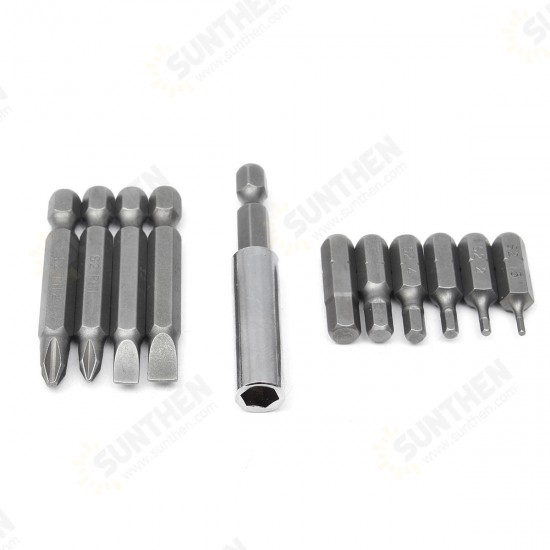 0634 11Pcs Magnetic Screwdriver Bits Slotted Phillips Torx S2 Alloy Steel H6 Electric Screwdriver with Wind Batch Hand Tool