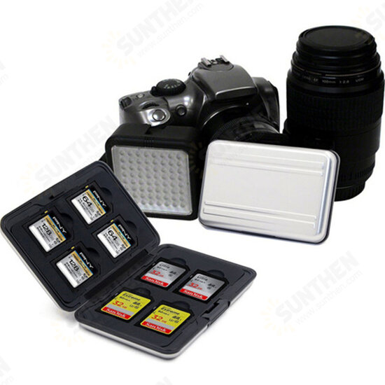 Memory Card Storage Case Holder Aluminum Alloy 16 Slots Box Protective Box for SD TF Card