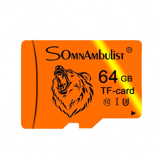 C10 U3 TF Memory Card 16G 32G 64G 128G High Speed Flash Storage Card for Camera Mobile Phone (Bear Head Style)