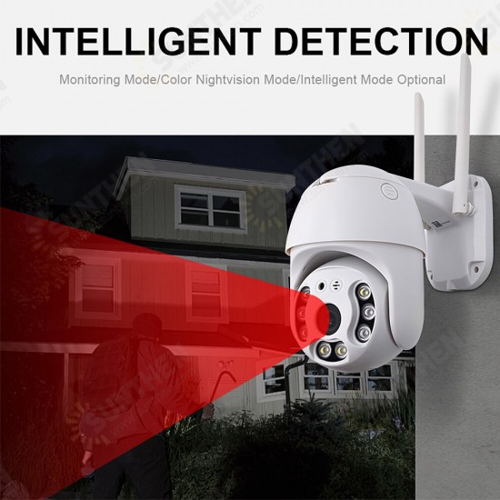 1080P HD 3MP PTZ Security Camera Two-way Talk Mobile Surveillance Cam IR Night Vision Record Playback IP66 Waterproof Support TF Card Outdoor Wireless IP