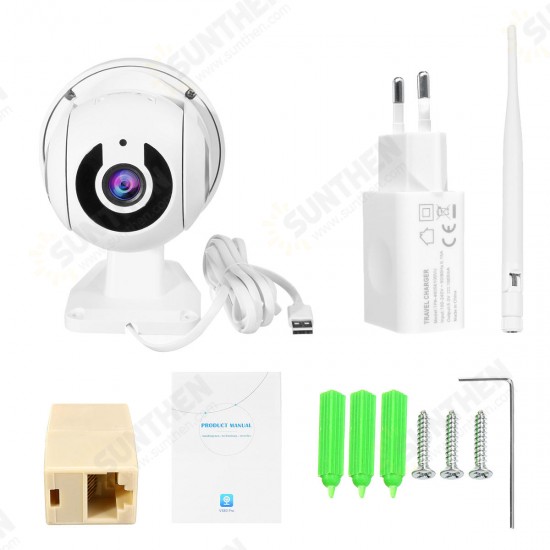 1080P HD IP Camera Waterproof Outdoor WiFi PTZ Pan Tilt Security IR Camera Night Vision