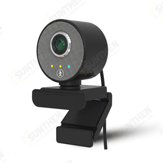 1080P Webcam 360° Panaromic Live Streaming USB Computer Camera with Stereo Microphone Desktop Laptop USB Webcam