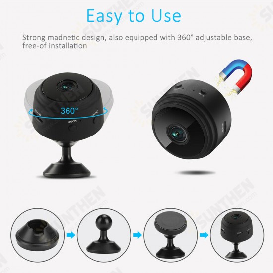 2PCS A9 1080P HD Mini Wireless WIFI IP Camera DVR Night Vision Home Security