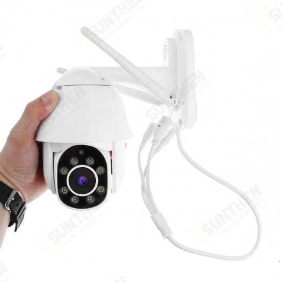 8LED WIFI IP Camera 1080P IP66 Waterproof Night Vision Pan Tilt Security IR Cam Two-way Radio Camera