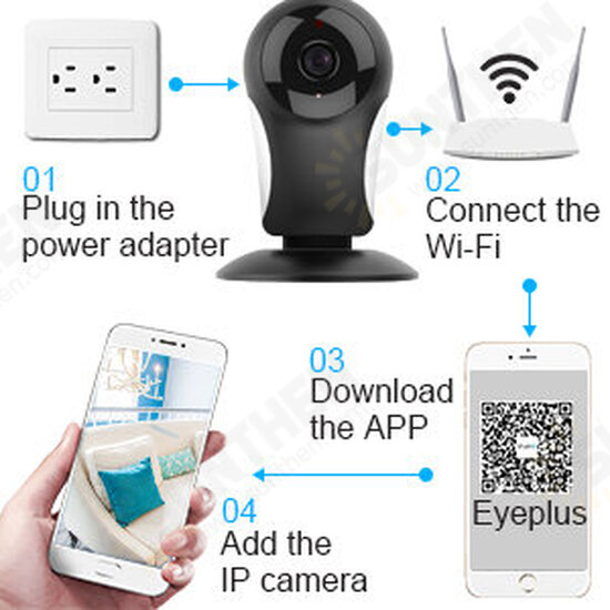 960P Home Security Camera HD Indoor/Outdoor 2.4G WiFi Wireless Security Surveillance IP Camera System with Night Vision-Two Way Audio-Motion Detection