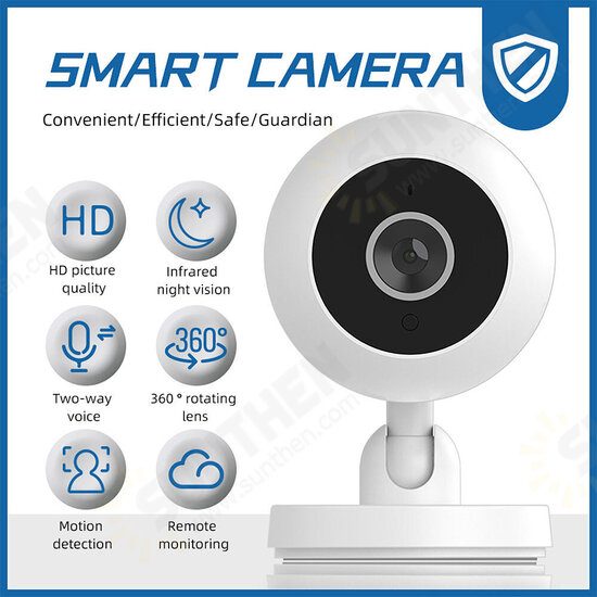 A2 Wifi Security Camera HD Intelligent Two-Way Intercom Night Vision 360° Cam Remote Monitoring Viewing Camera for Surveillance Home Safety