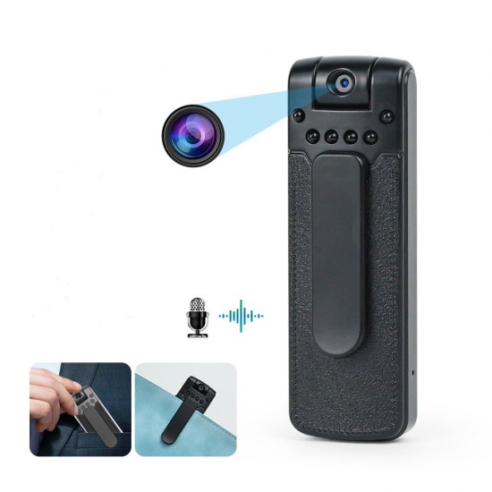 B18 1080P HD Mini Security Camera Portable Video Recorder Infrared Night Vision Camera Non-handheld Wearable