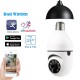 E27 2MP Mini PTZ Full HD Wifi IP Camera with E27 Bulb Socket Night Vision Cloud Storage Speed Dome Security Serveillence for Smart Home Monitoring