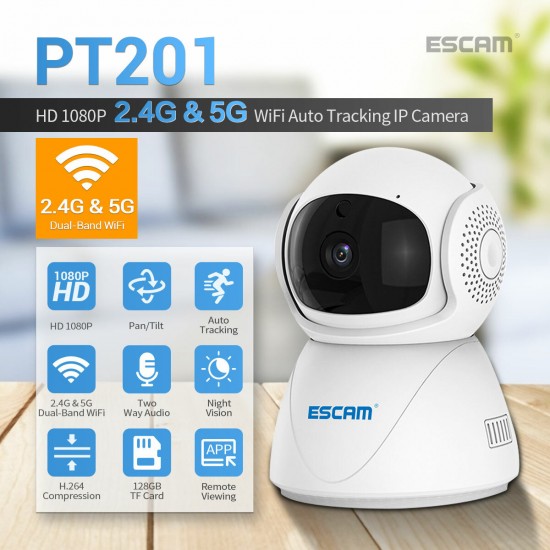 PT201 1080P 2.4G 5G WIFI IP Camera PT Auto Tracking Cloud Storage Two-Way Voice Smart Night Vision Camera