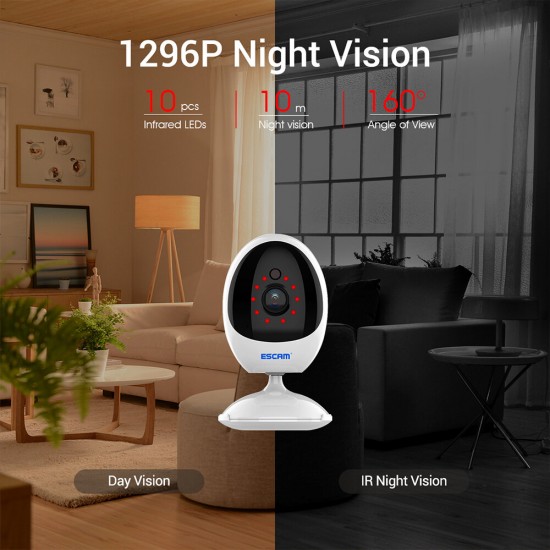 QF006 3MP WiFi IP Camera Intelligent Human Detection Motion Tracking Night Vision PTZ APP Remote Monitoring Alarm Two-way Audio Wireless Indoor Cam