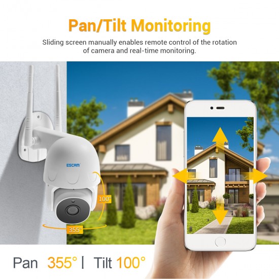 TY100 Tuya H.265 WiFi IP Camera 1080P Pan/Tilt Outdoor Two Way Audio Voice Alarm Wifi Camera Waterproof Night Vision Surveillance