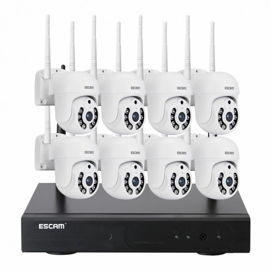 WNK718 3MP 8CH Wireless PTZ IP Camera Wireless CCTV Security System NVR Kit Motion Sensor Detection Dual Light Two-way Voice Control